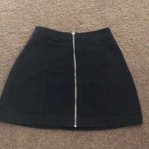 Black jean mini skirt